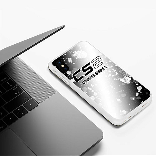 Чехол iPhone XS Max матовый Counter Strike 2 glitch на светлом фоне / 3D-Белый – фото 3