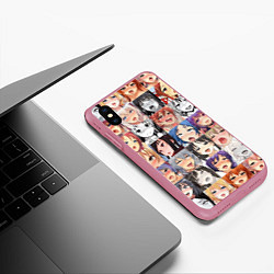 Чехол iPhone XS Max матовый Anime hentai ahegao manga, цвет: 3D-малиновый — фото 2