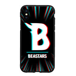 Чехол iPhone XS Max матовый Символ Beastars в стиле glitch на темном фоне, цвет: 3D-черный