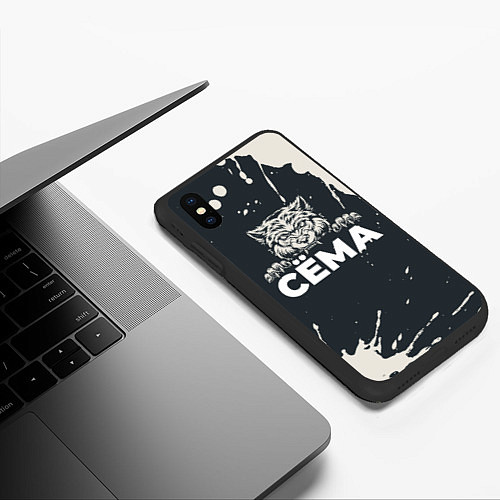 Чехол iPhone XS Max матовый Сёма зубастый волк / 3D-Черный – фото 3