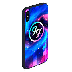 Чехол iPhone XS Max матовый Foo Fighters неоновый космос, цвет: 3D-черный — фото 2