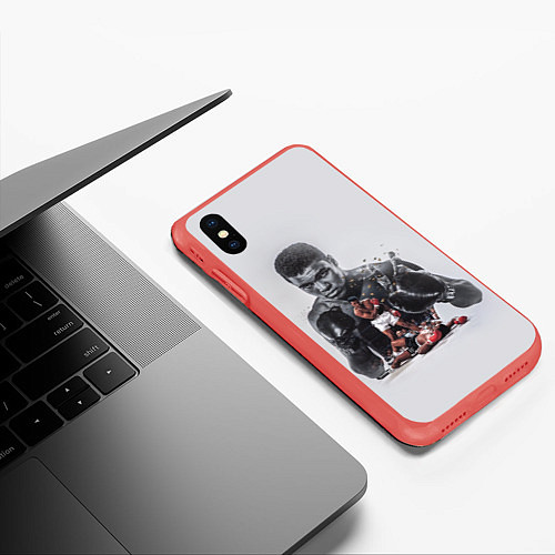 Чехол iPhone XS Max матовый The greatest - Muhammad Ali / 3D-Красный – фото 3