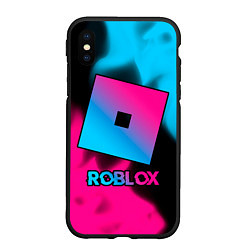 Чехол iPhone XS Max матовый Roblox - neon gradient, цвет: 3D-черный