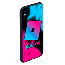 Чехол iPhone XS Max матовый Roblox - neon gradient, цвет: 3D-черный — фото 2