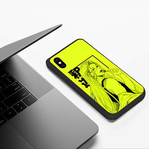 Чехол iPhone XS Max матовый Lime Buddha / 3D-Черный – фото 3