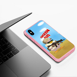 Чехол iPhone XS Max матовый Цыпленок - Чикен Ган, цвет: 3D-баблгам — фото 2