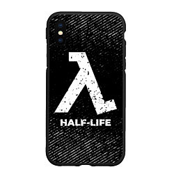 Чехол iPhone XS Max матовый Half-Life с потертостями на темном фоне, цвет: 3D-черный