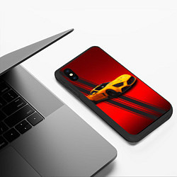 Чехол iPhone XS Max матовый Российский гиперкар Flanker F, цвет: 3D-черный — фото 2