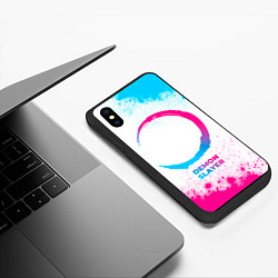 Чехол iPhone XS Max матовый Demon Slayer neon gradient style, цвет: 3D-черный — фото 2