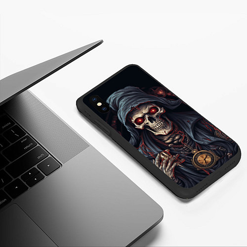 Чехол iPhone XS Max матовый Смерть: арт нейросети / 3D-Черный – фото 3