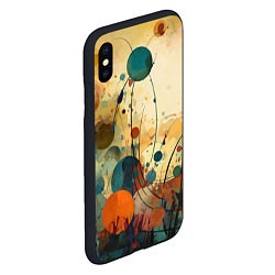 Чехол iPhone XS Max матовый Абстрактная гранжевая композиция с пятнами: арт не, цвет: 3D-черный — фото 2