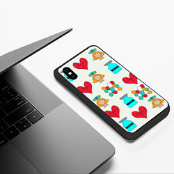 Чехол iPhone XS Max матовый Вакцина, пипюпи и сердце, цвет: 3D-черный — фото 2