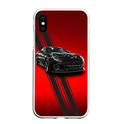 Чехол iPhone XS Max матовый Британский спорткар Jaguar, цвет: 3D-белый