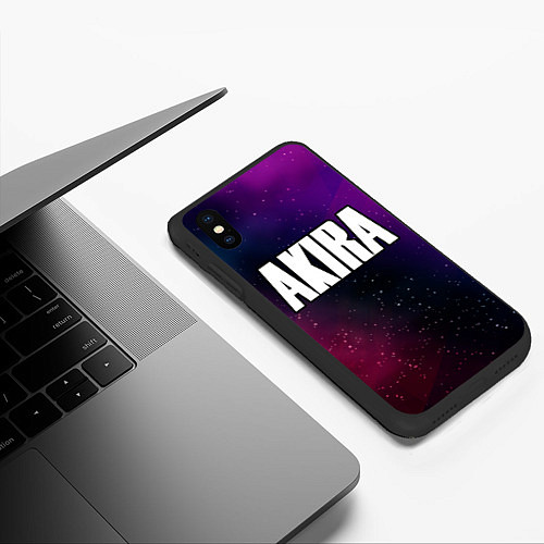Чехол iPhone XS Max матовый Akira gradient space / 3D-Черный – фото 3