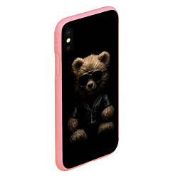 Чехол iPhone XS Max матовый Брутальный плюшевый медведь, цвет: 3D-баблгам — фото 2