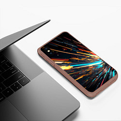 Чехол iPhone XS Max матовый Кубический взрыв, цвет: 3D-коричневый — фото 2