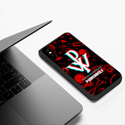 Чехол iPhone XS Max матовый Powerwolf rock glitch, цвет: 3D-черный — фото 2