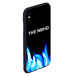 Чехол iPhone XS Max матовый The Neighbourhood blue fire, цвет: 3D-черный — фото 2