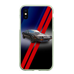 Чехол iPhone XS Max матовый Американский маслкар Chevrolet Camaro 1983 года, цвет: 3D-салатовый