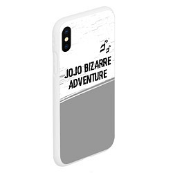 Чехол iPhone XS Max матовый JoJo Bizarre Adventure glitch на светлом фоне: сим, цвет: 3D-белый — фото 2