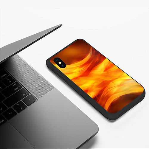 Чехол iPhone XS Max матовый Огонь: арт нейросети / 3D-Черный – фото 3