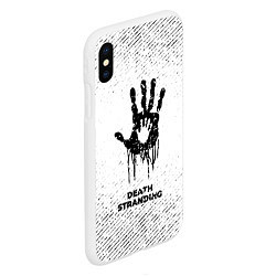 Чехол iPhone XS Max матовый Death Stranding с потертостями на светлом фоне, цвет: 3D-белый — фото 2