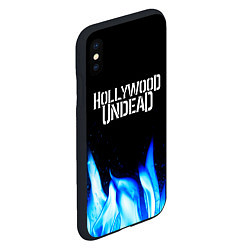 Чехол iPhone XS Max матовый Hollywood Undead blue fire, цвет: 3D-черный — фото 2