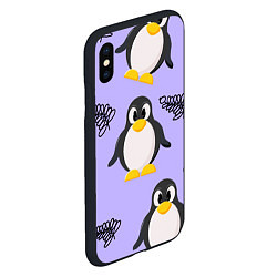 Чехол iPhone XS Max матовый Пингвин и веточка, цвет: 3D-черный — фото 2