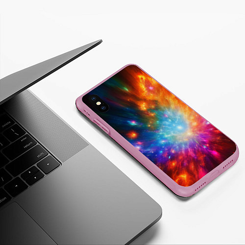 Чехол iPhone XS Max матовый Космическая многомерность / 3D-Розовый – фото 3