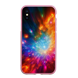 Чехол iPhone XS Max матовый Космическая многомерность, цвет: 3D-розовый