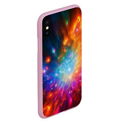 Чехол iPhone XS Max матовый Космическая многомерность, цвет: 3D-розовый — фото 2