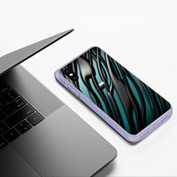 Чехол iPhone XS Max матовый Подтеки, цвет: 3D-светло-сиреневый — фото 2