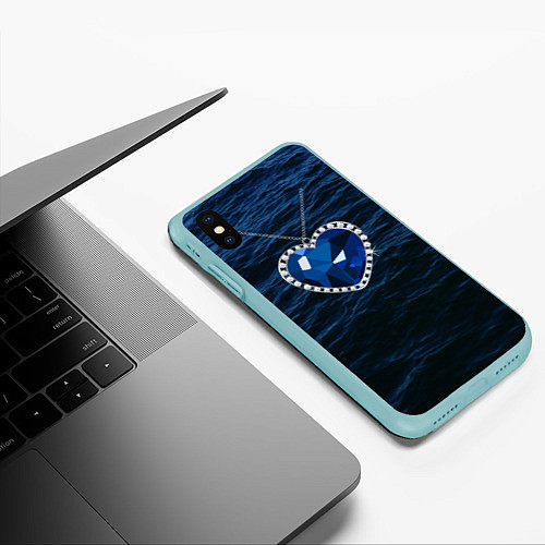 Чехол iPhone XS Max матовый Титаник сердце океана / 3D-Мятный – фото 3