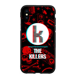 Чехол iPhone XS Max матовый The Killers rock glitch, цвет: 3D-черный