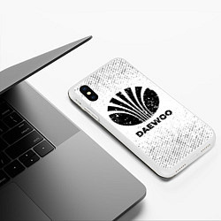 Чехол iPhone XS Max матовый Daewoo с потертостями на светлом фоне, цвет: 3D-белый — фото 2
