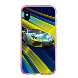 Чехол iPhone XS Max матовый Суперкар Lamborghini Reventon, цвет: 3D-баблгам