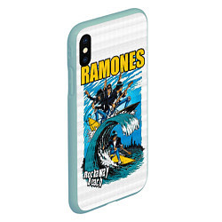 Чехол iPhone XS Max матовый Ramones rock away beach, цвет: 3D-мятный — фото 2