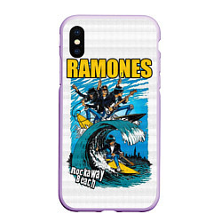 Чехол iPhone XS Max матовый Ramones rock away beach, цвет: 3D-сиреневый