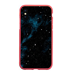 Чехол iPhone XS Max матовый Мрачная галактика, цвет: 3D-красный