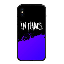 Чехол iPhone XS Max матовый In Flames purple grunge, цвет: 3D-черный