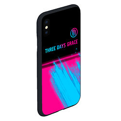 Чехол iPhone XS Max матовый Three Days Grace - neon gradient: символ сверху, цвет: 3D-черный — фото 2