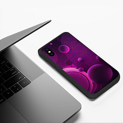 Чехол iPhone XS Max матовый Фиолетовые шары, цвет: 3D-черный — фото 2