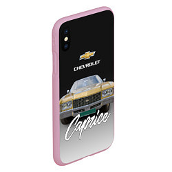 Чехол iPhone XS Max матовый Американская машина Chevrolet Caprice 70-х годов, цвет: 3D-розовый — фото 2