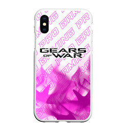 Чехол iPhone XS Max матовый Gears of War pro gaming: символ сверху, цвет: 3D-белый