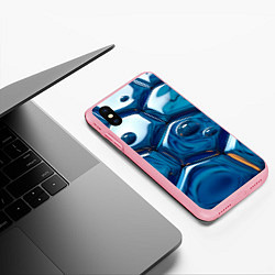 Чехол iPhone XS Max матовый Водяные наносоты, цвет: 3D-баблгам — фото 2