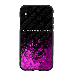 Чехол iPhone XS Max матовый Chrysler pro racing: символ сверху, цвет: 3D-черный