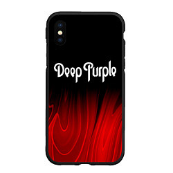 Чехол iPhone XS Max матовый Deep Purple red plasma, цвет: 3D-черный