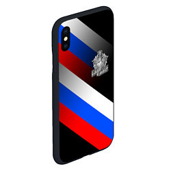 Чехол iPhone XS Max матовый Пограничные войска - флаг РФ, цвет: 3D-черный — фото 2