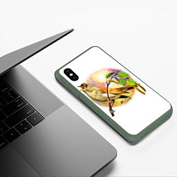 Чехол iPhone XS Max матовый Соловей, цвет: 3D-темно-зеленый — фото 2
