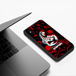 Чехол iPhone XS Max матовый Scorpions rock glitch, цвет: 3D-черный — фото 2